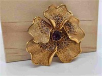 Hattie Carnegie Jeweled Flower Brooch