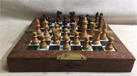 Vintage Brass Hinge, Wooden Folding Chess Set