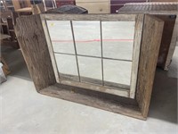 Rustic window style mirror