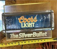 electric coors light beer lighted sign - works