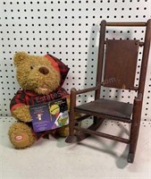 Doll Size Rocking Chair & Bear