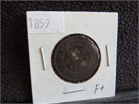 1859 ONE CENT F+