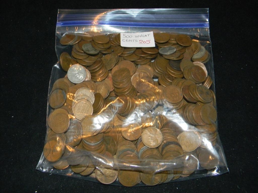 Bag 500 Wheat Cents Mixed Dates