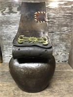 Large Bell with leather harness - HUGE Bell