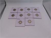 (10) SIlver pre64 Roosevelt Dimes sleeved