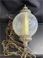 Vintage crackle glass swag lamp