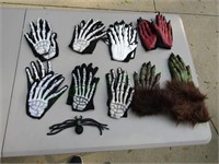 lot of skeleton, werewolf,devil costume gloves