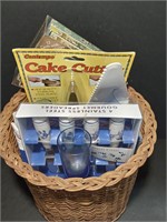 Basket with Kitchenware Items