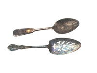 TWO SILVER PLATE SPOONS