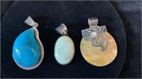 3 sterling pendants