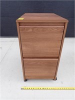 Rolling Wooden Filing Cabinet