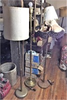 Trio of Metal Floor Lamps. Tallest 60 inches