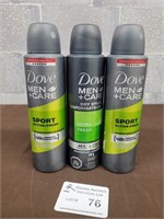 3 Dove mens body spray (unused)
