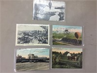 5 postcards from Omaha NE, CampRoberts CA, Eau