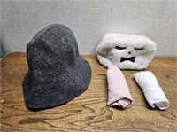 Ladies WOOL Hat + Make Up Bag + NEW 2PR PantiesSz