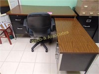 Office set with two file cabinets, desk,