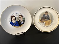 2 vintage plates 60’s President John F Kennedy