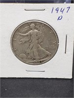 1947-D WALKING/STANDING LIBERTY HALF DOLLAR