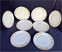 8 dinner plates, Jewel Tea, Autumn Leaf by Hall