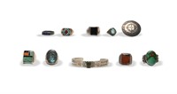 10 Piece Navajo, Zuni, Etc. Sterling Jewelry Lot
