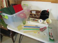 OFFICE SUPPLIES, RULERS, TABLE COVERING, TOTE