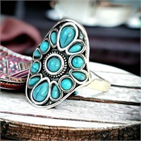 Navajo Vintage Style Turquoise Statement Ring