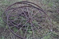 4 Matching Iron Wagon Wheels 54"