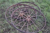 4 Matching Iron Wagon Wheels 54"