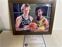 Vintage 8x10 photograph Larry Bird Magic Johnson