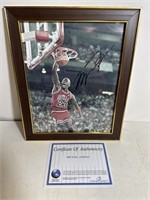 Vintage 8x10 framed photo Michael Jordan autograph