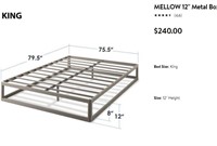 MELLOW 12" Metal Box Type Platform Bed Frame