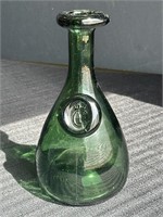 Vtg Holmegaard Green Glass Carafe, Wine Bottle