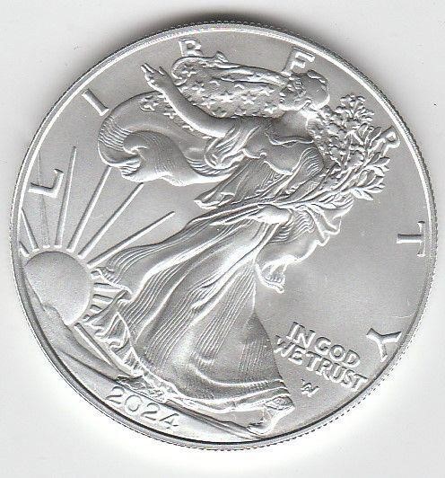 US 1 oz .999 fine Silver Eagle $1 Coin 2024