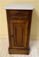 Marble Top Mahogany Side Cabinet.