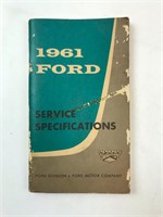 Vintage 1961 Ford Service Specifications Manual