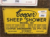 REPRODUCTION COOPER SHEEP SHOWER SIGN