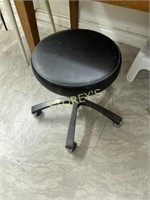 15" Round Black Stool - 19" High