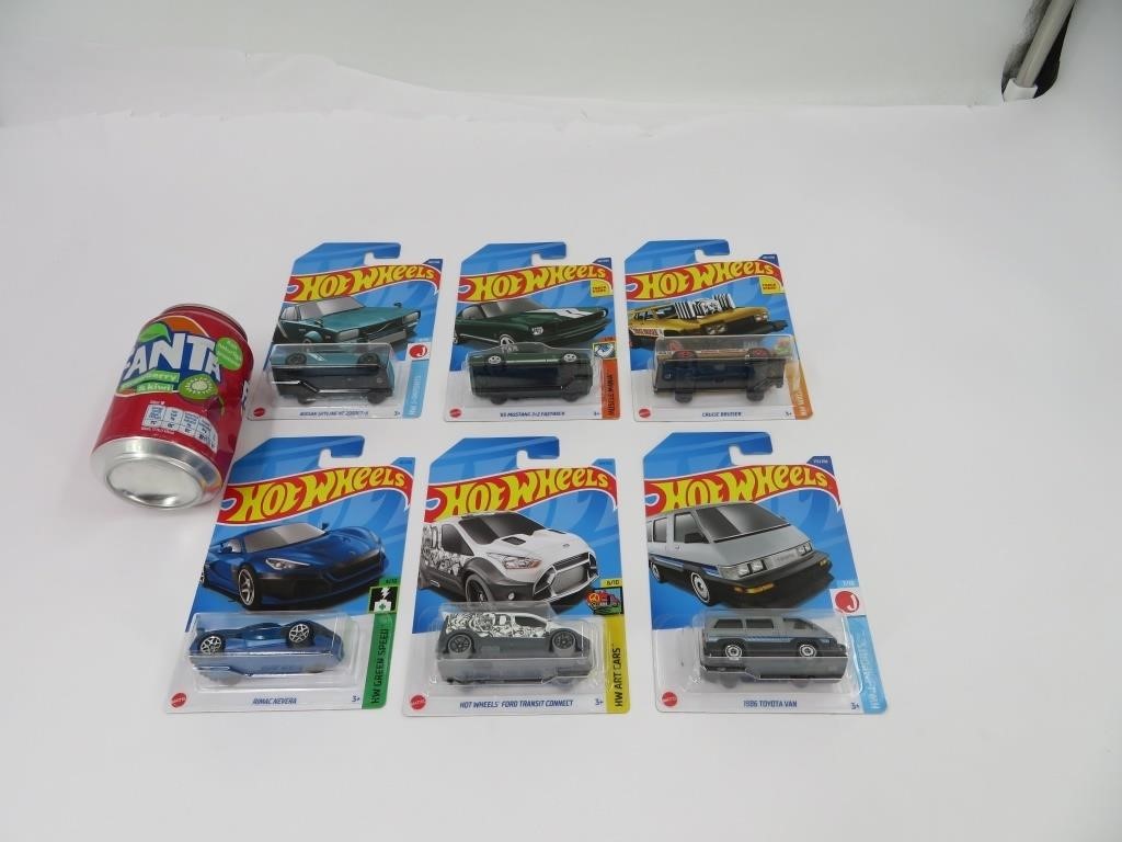 6 voitures hot wheels die cast