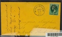 1875 USA  Three Cents Post Stamp with Envelope