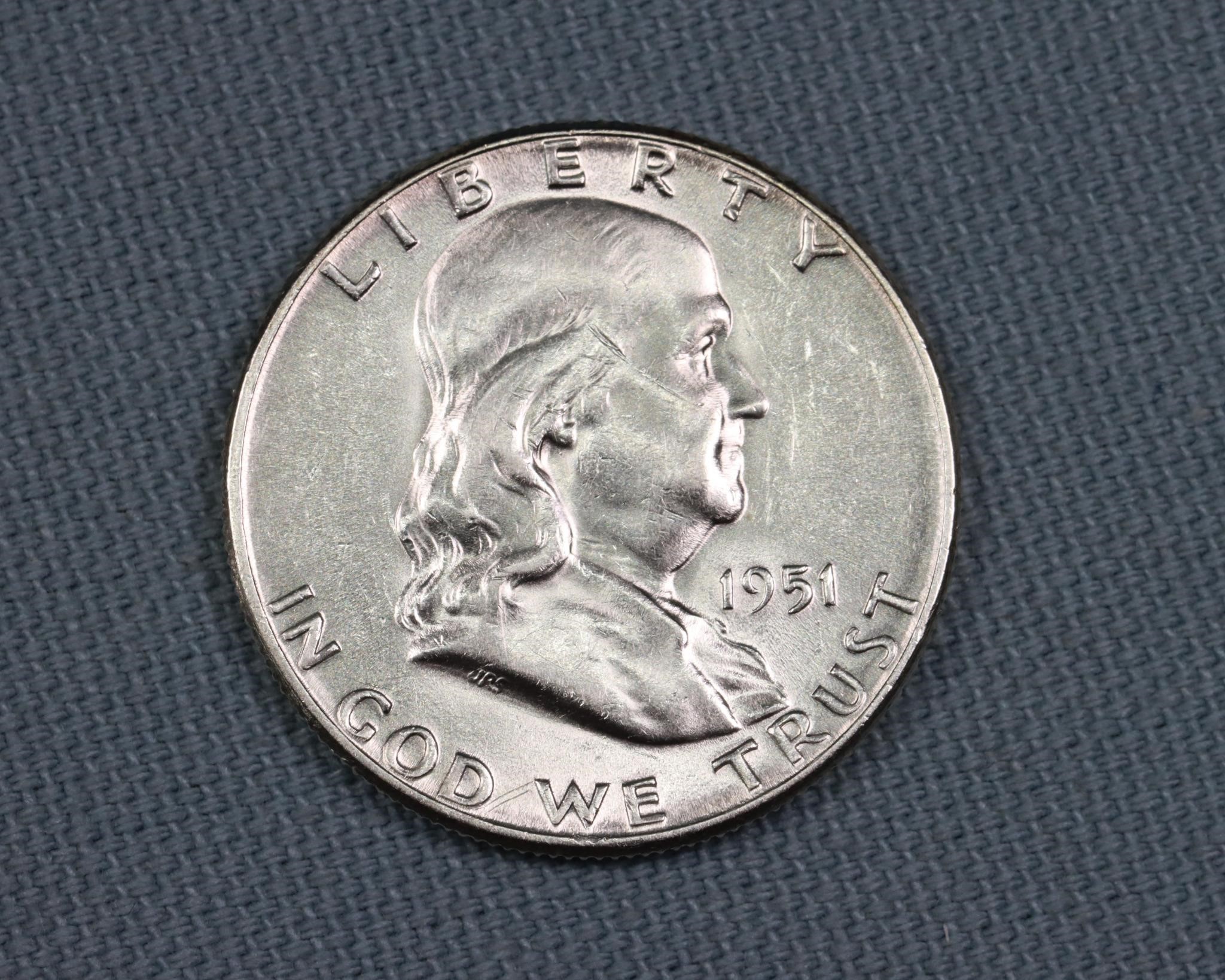 1951 Franklin Half Dollar, AU