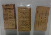 1922 and 1924 MN small game hunting licenses