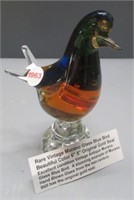 Vintage Murano glass blue bird with original Gold