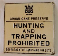 HUNTING & TRAPPING PROHIBITED S/S METAL SIGN