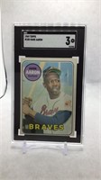 1969 Topps #100 Hank Aaron SGC 3 baseball card