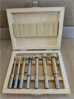 Router bits. Set of 7 in wood case.