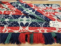 Approx. 82" X 8' Woven Fringed Throw Blanket
