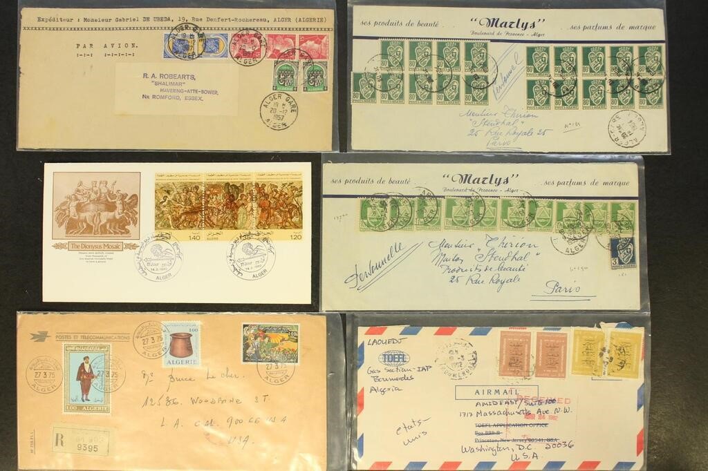 Algeria Stamps, 14 different used covers