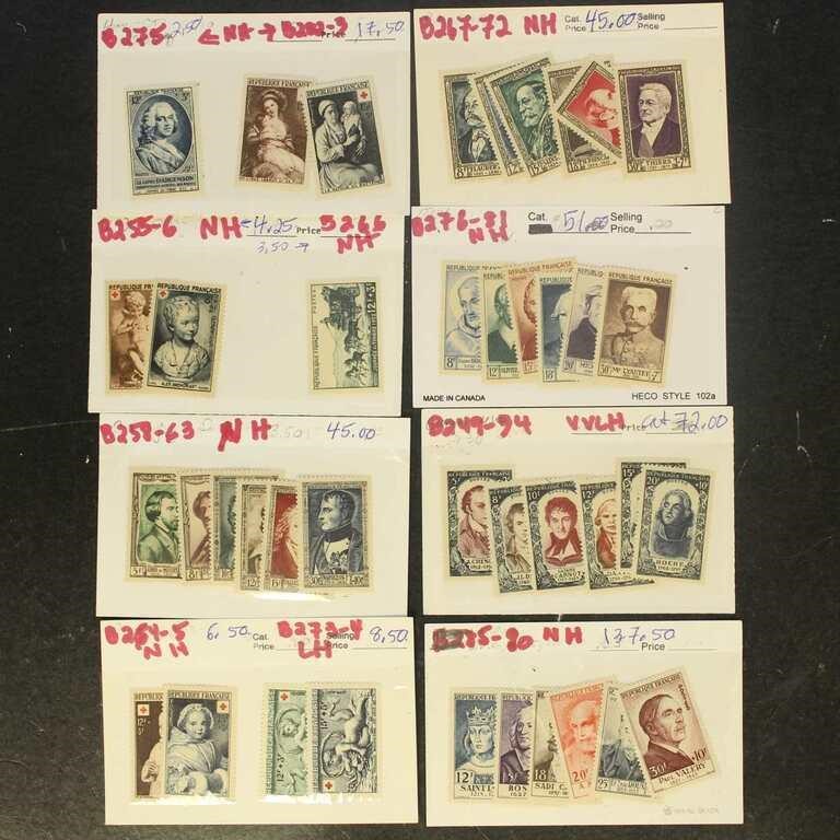 France Stamps, 1950-1954, most mint NH, CV $390