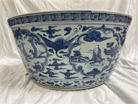 Large Chinese blue & white porcelain bowl
