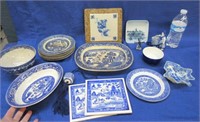 various old blue-white items (some damage)